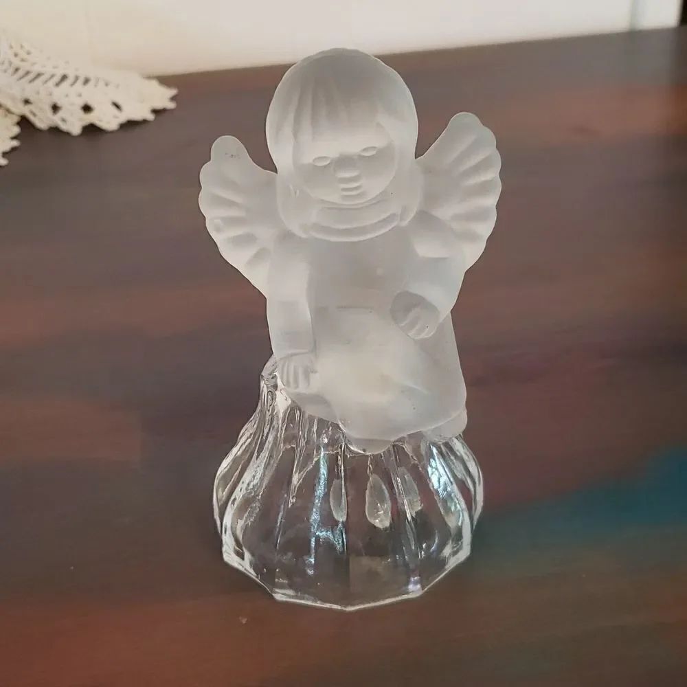 Vintage Lead Crystal Angel Bell